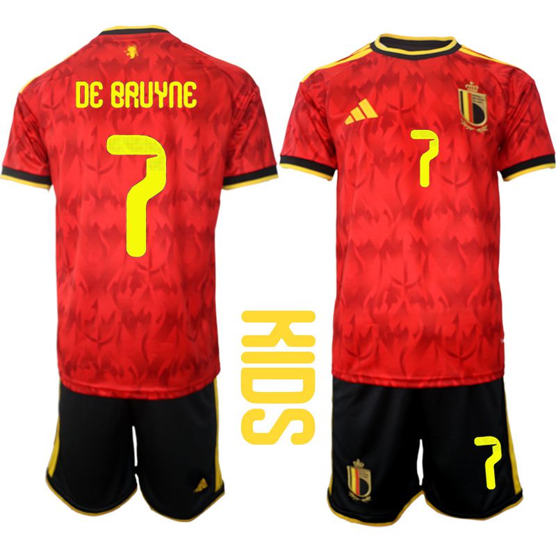 Youth 2026 World Cup National Team Belgium home red #7 Soccer Jersey
